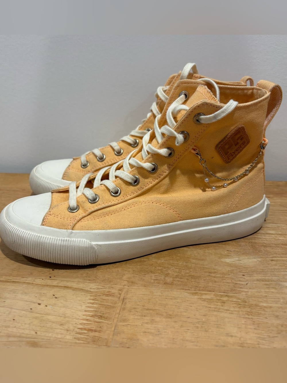 PF Flyers All American III Canvas Hi Sneaker High Top Shoes orange embellished‎